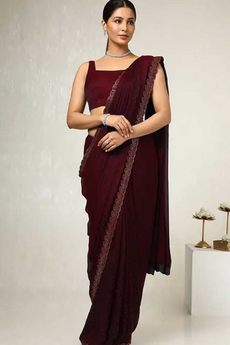 Chiffon Floral Print Saree